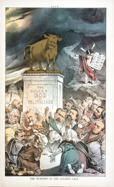 La adoración del becerro de oro, 1880 de Joseph Keppler